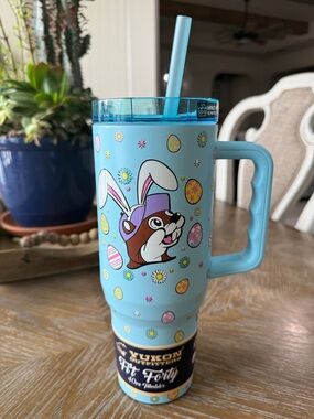 Buc-ees Easter 40oz Fit Forty Travel Tumbler with Straw NWT
